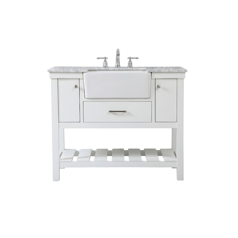 Elegant Kitchen/Bath Clement 42" Single Bathroom Vanity, White - VF60142WH