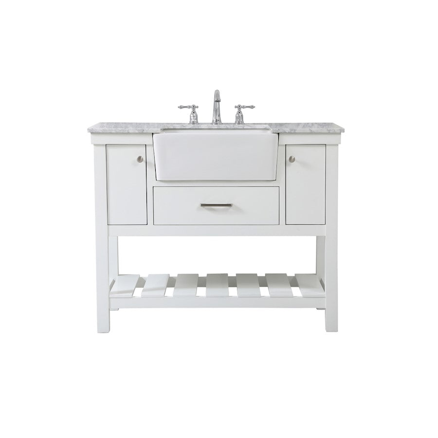 Elegant Kitchen/Bath Clement 42" Single Bathroom Vanity, White - VF60142WH