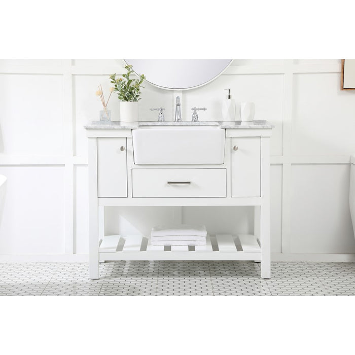 Elegant Kitchen/Bath Clement 42" Single Bathroom Vanity, White