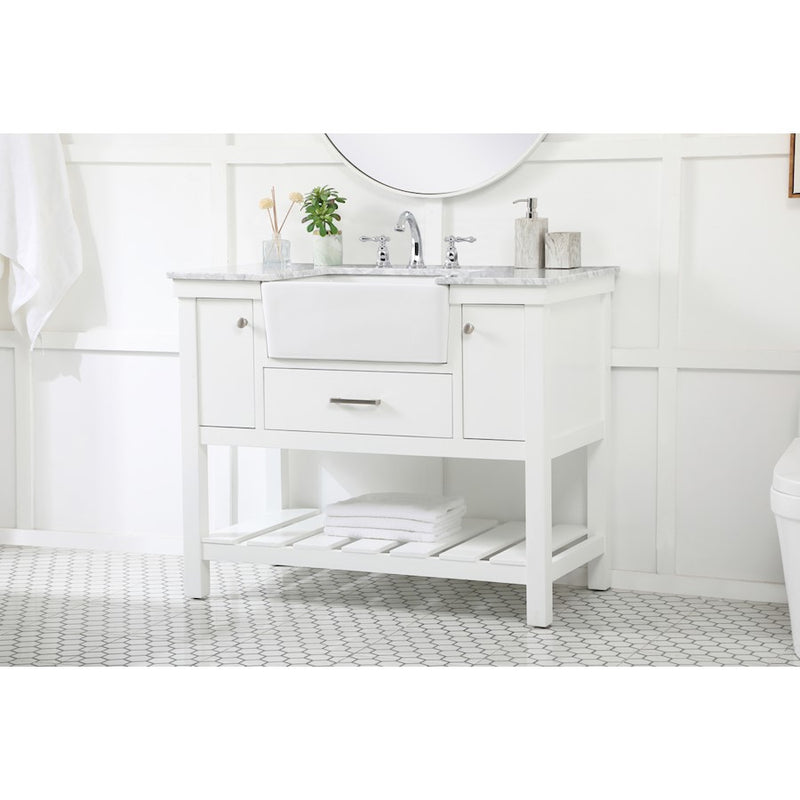 Elegant Kitchen/Bath Clement 42" Single Bathroom Vanity, White