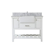 Elegant Clement 42" Single Bathroom Vanity, White/Backsplash - VF60142WH-BS