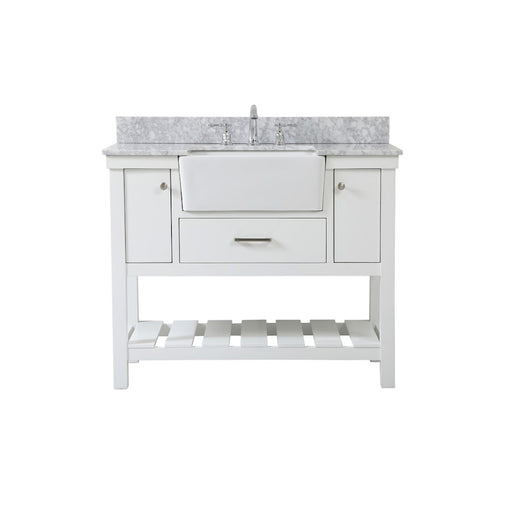Elegant Clement 42" Single Bathroom Vanity, White/Backsplash - VF60142WH-BS