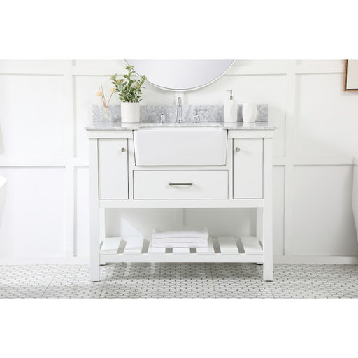 Elegant Clement 42" Single Bathroom Vanity, White/Backsplash