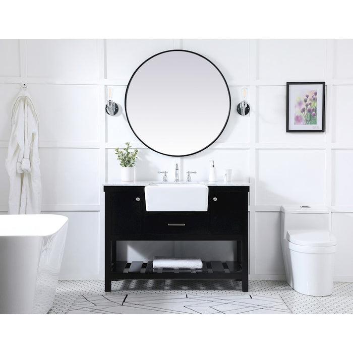 Elegant Clement 42" Single Bathroom Vanity, White/Backsplash