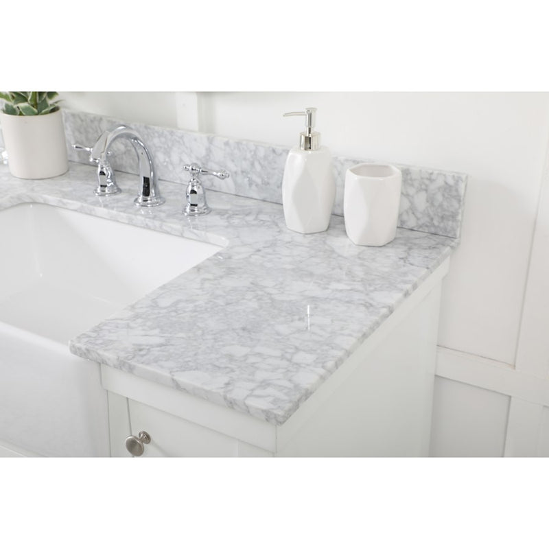 Elegant Clement 42" Single Bathroom Vanity, White/Backsplash
