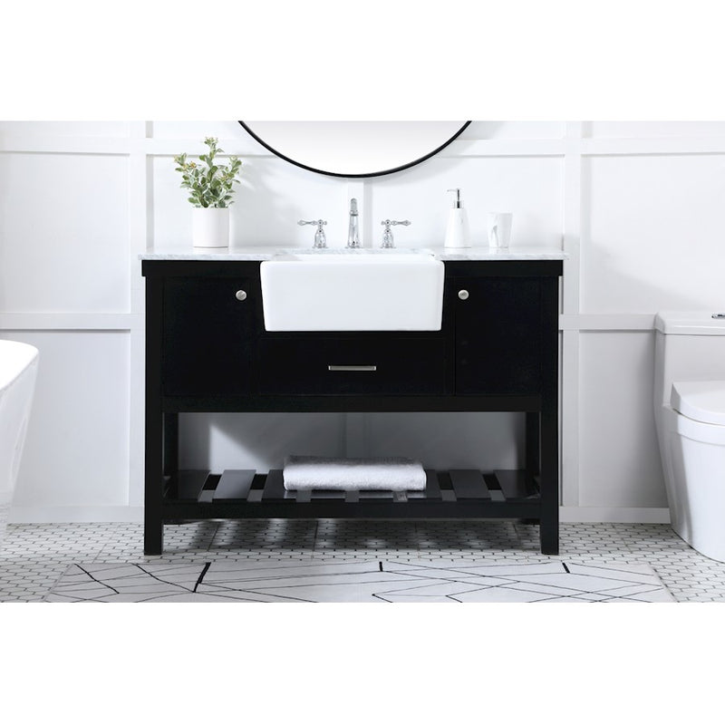 Elegant Kitchen/Bath Clement 48" Single Bathroom Vanity, Black