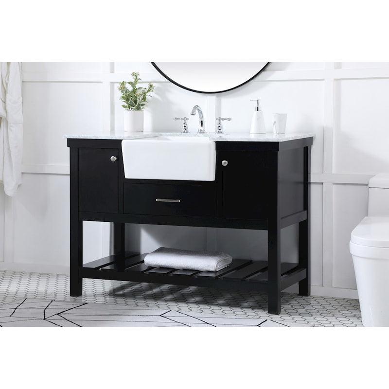 Elegant Kitchen/Bath Clement 48" Single Bathroom Vanity, Black