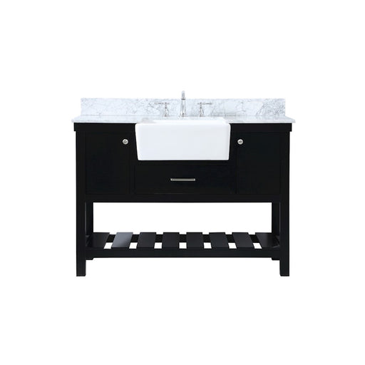 Elegant Clement 48" Single Bathroom Vanity, Black/Backsplash - VF60148BK-BS