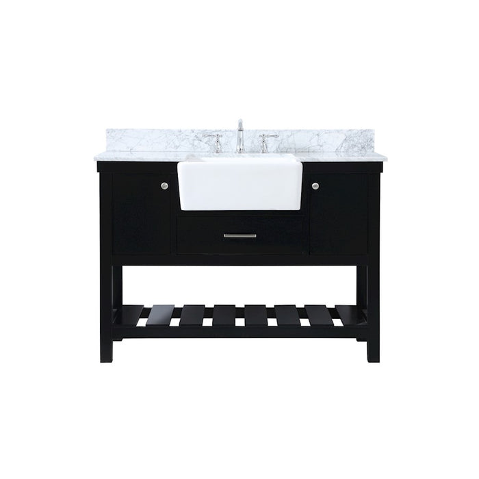 Elegant Clement 48" Single Bathroom Vanity, Black/Backsplash - VF60148BK-BS