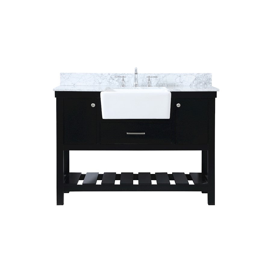 Elegant Clement 48" Single Bathroom Vanity, Black/Backsplash - VF60148BK-BS