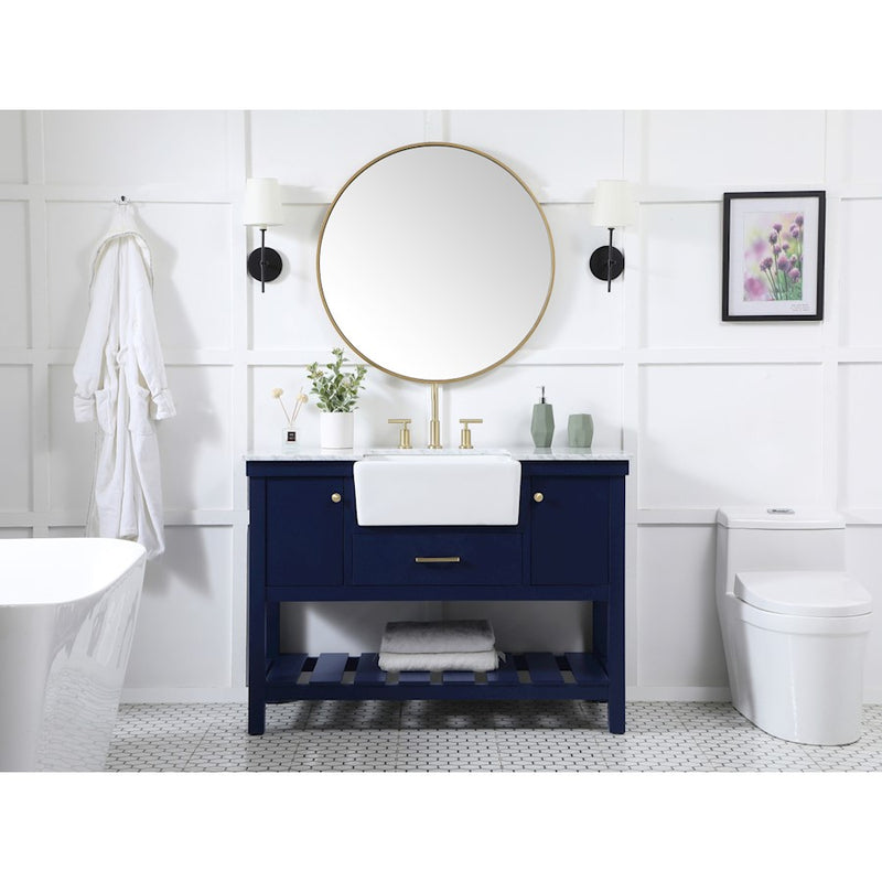 Elegant Clement 48" Single Bathroom Vanity, Black/Backsplash