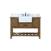 Elegant Clement 48" Single Bathroom Vanity, Driftwood/Backsplash - VF60148DW-BS