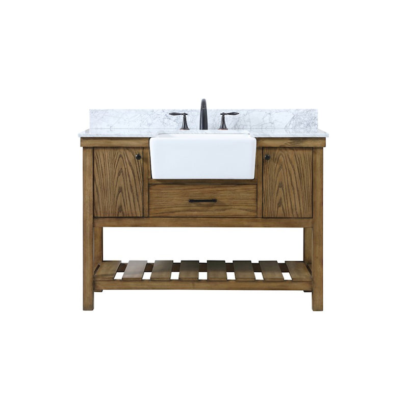 Elegant Clement 48" Single Bathroom Vanity, Driftwood/Backsplash - VF60148DW-BS