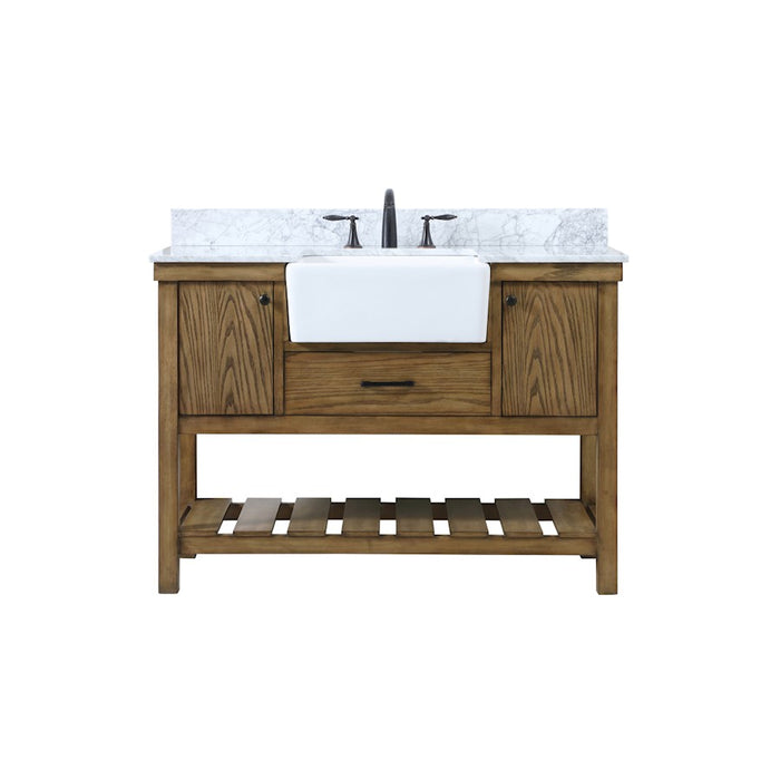 Elegant Clement 48" Single Bathroom Vanity, Driftwood/Backsplash - VF60148DW-BS