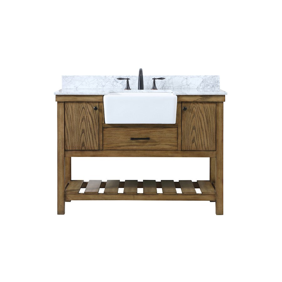 Elegant Clement 48" Single Bathroom Vanity, Driftwood/Backsplash - VF60148DW-BS