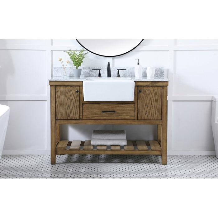 Elegant Clement 48" Single Bathroom Vanity, Driftwood/Backsplash