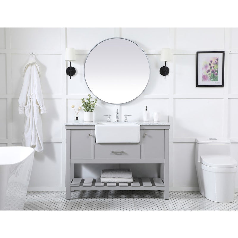 Elegant Clement 48" Single Bathroom Vanity, Driftwood/Backsplash