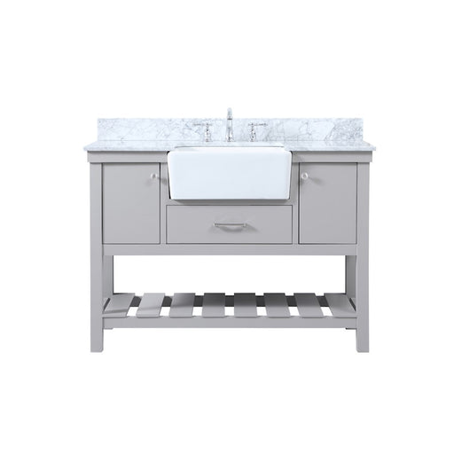 Elegant Clement 48" Single Bathroom Vanity, Grey/Backsplash - VF60148GR-BS