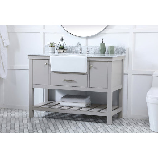 Elegant Clement 48" Single Bathroom Vanity, Grey/Backsplash