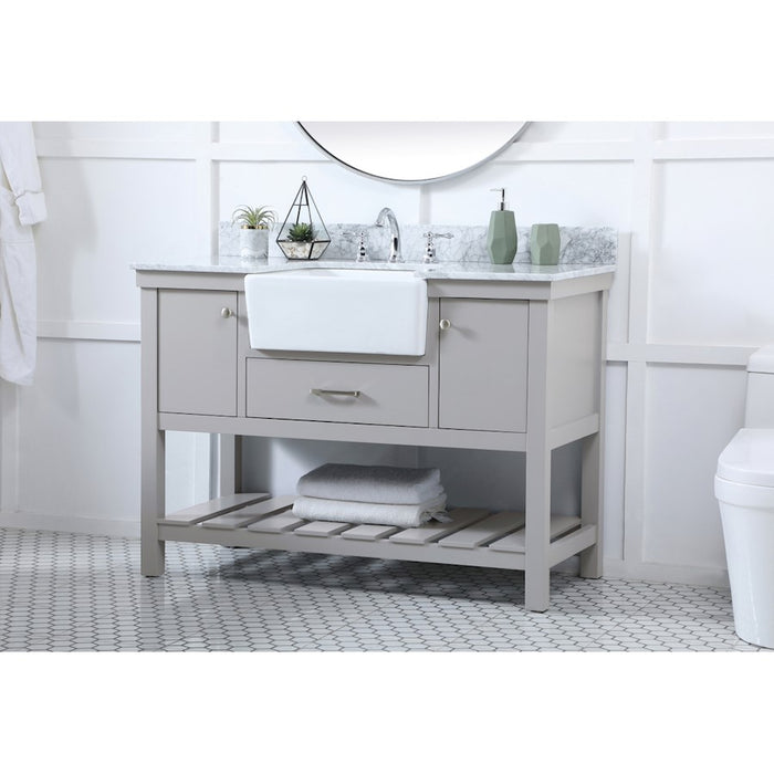 Elegant Clement 48" Single Bathroom Vanity, Grey/Backsplash