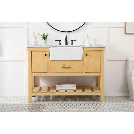 Elegant Clement 48" Single Bathroom Vanity, Natural Wood