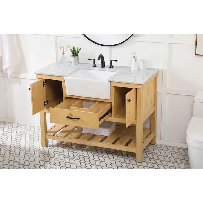 Elegant Clement 48" Single Bathroom Vanity, Natural Wood