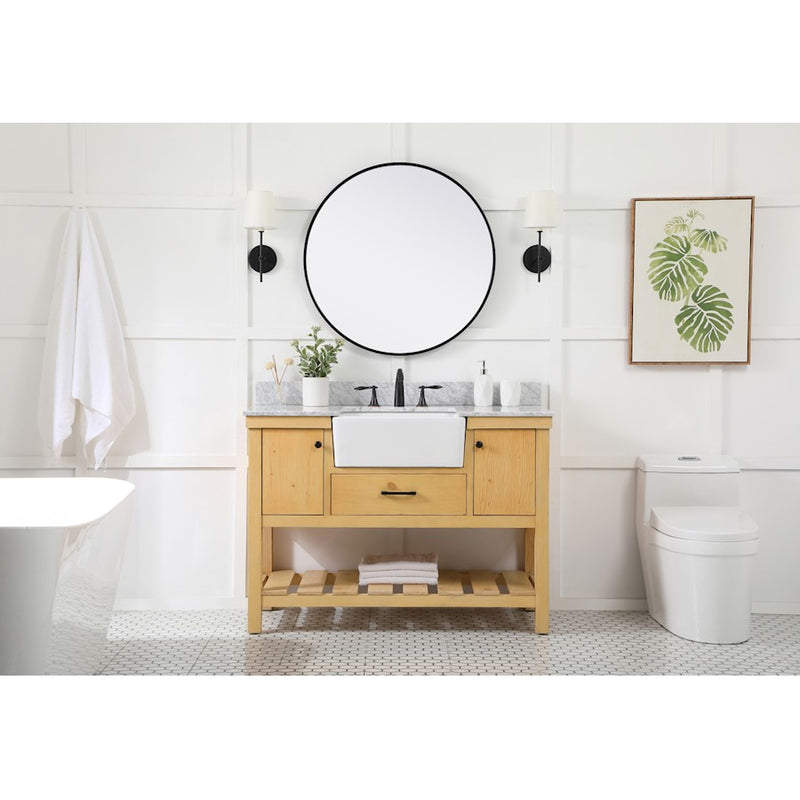 Elegant Clement 48" Single Bathroom Vanity, Natural Wood