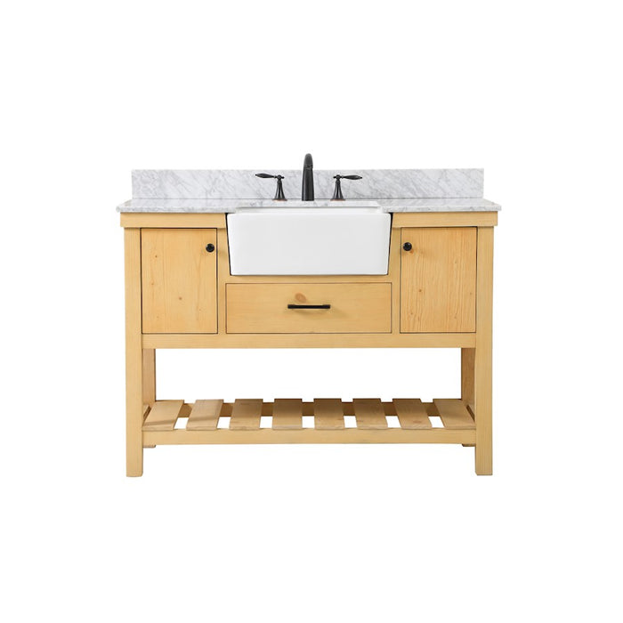 Elegant Clement 48" Single Vanity, Natural Wood/Backsplash - VF60148NW-BS