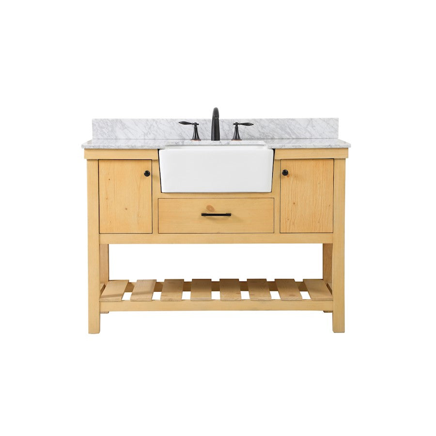 Elegant Clement 48" Single Vanity, Natural Wood/Backsplash - VF60148NW-BS