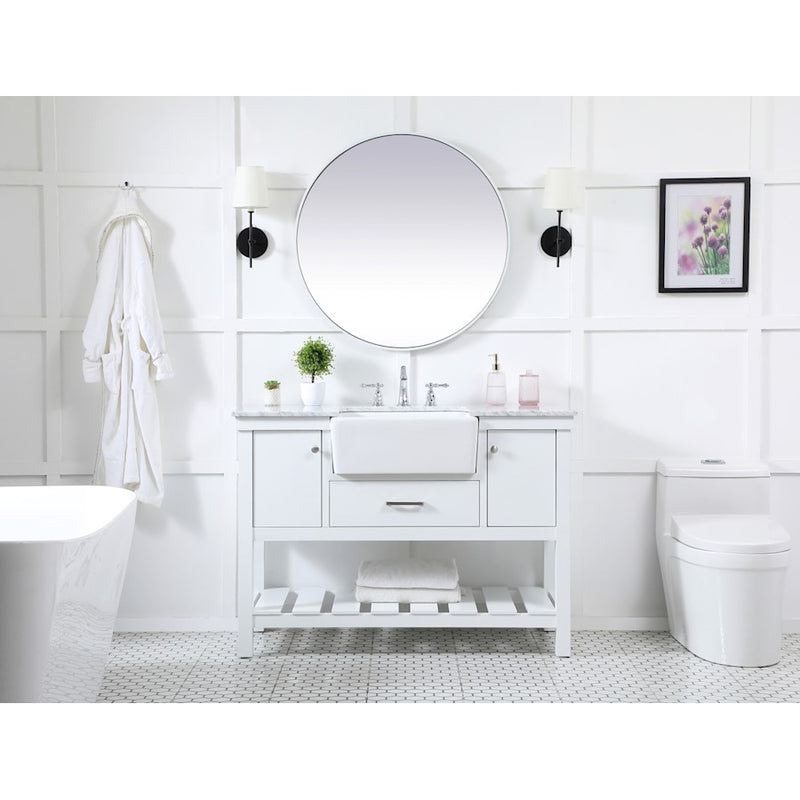 Elegant Clement 48" Single Vanity, Natural Wood/Backsplash