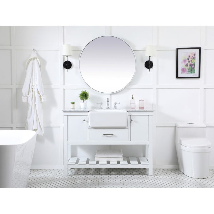 Elegant Clement 48" Single Vanity, Natural Wood/Backsplash