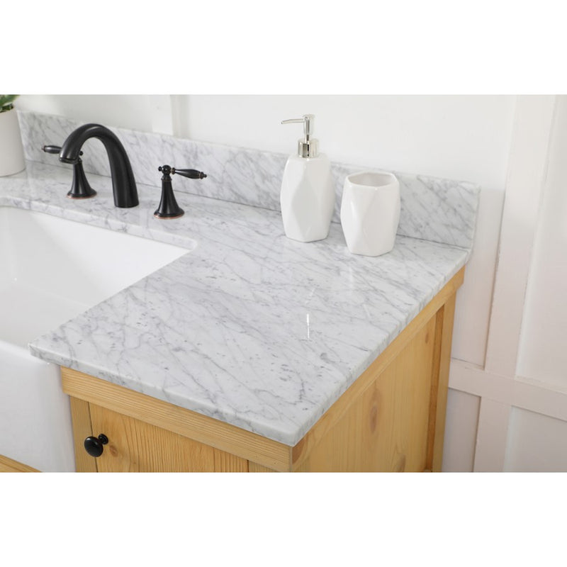 Elegant Clement 48" Single Vanity, Natural Wood/Backsplash