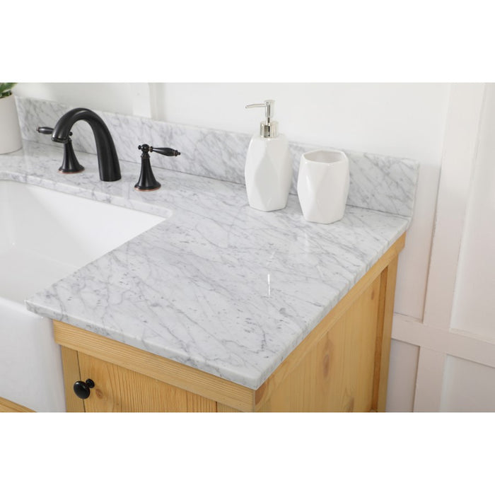 Elegant Clement 48" Single Vanity, Natural Wood/Backsplash