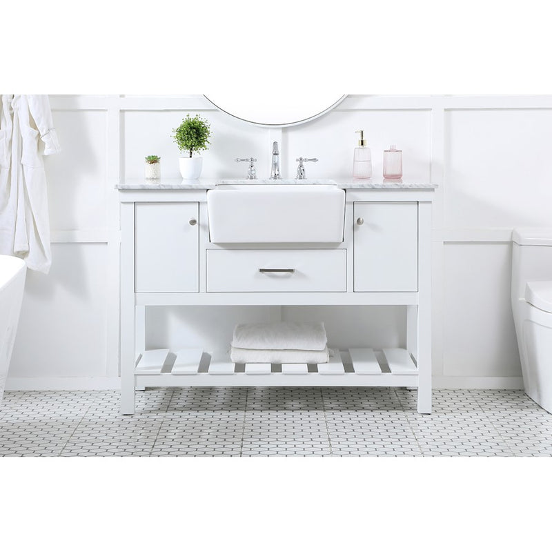 Elegant Kitchen/Bath Clement 48" Single Bathroom Vanity, White