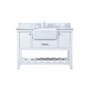 Elegant Clement 48" Single Bathroom Vanity, White/Backsplash - VF60148WH-BS