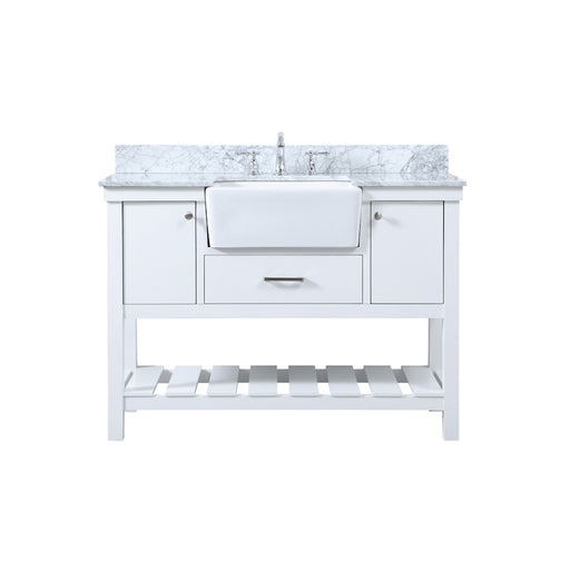 Elegant Clement 48" Single Bathroom Vanity, White/Backsplash - VF60148WH-BS