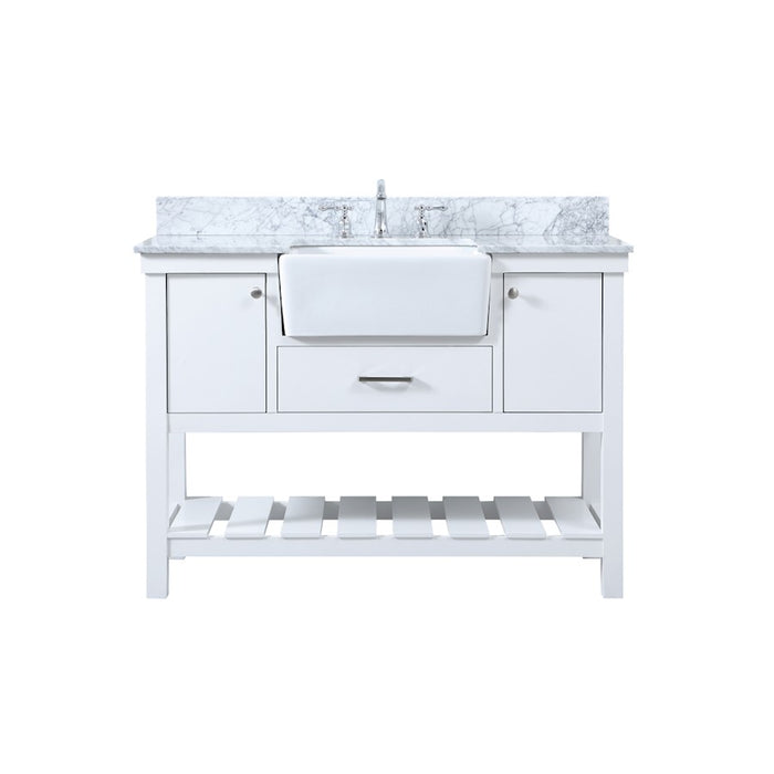 Elegant Clement 48" Single Bathroom Vanity, White/Backsplash - VF60148WH-BS