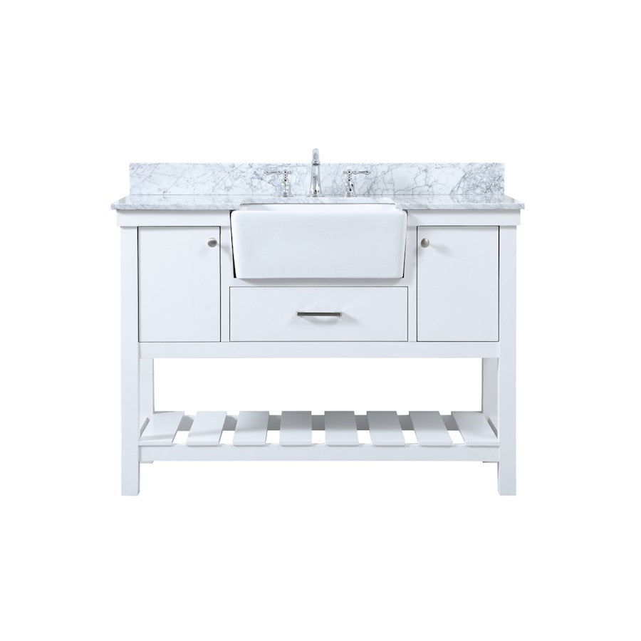 Elegant Clement 48" Single Bathroom Vanity, White/Backsplash - VF60148WH-BS