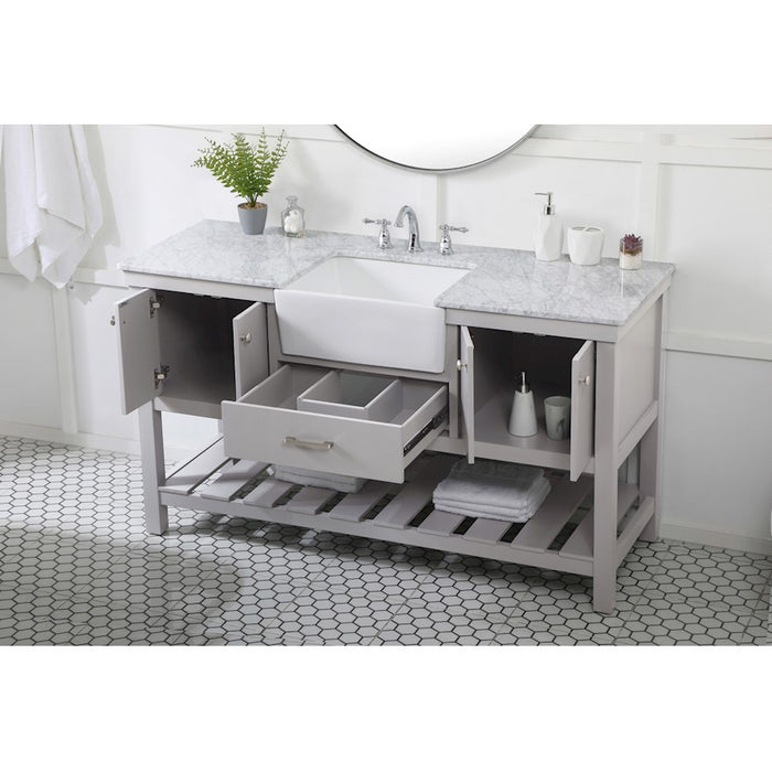 Elegant Kitchen/Bath Clement 60" Single Bathroom Vanity, Black