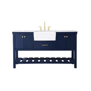 Elegant Kitchen/Bath Clement 60" Single Bathroom Vanity, Blue - VF60160BL