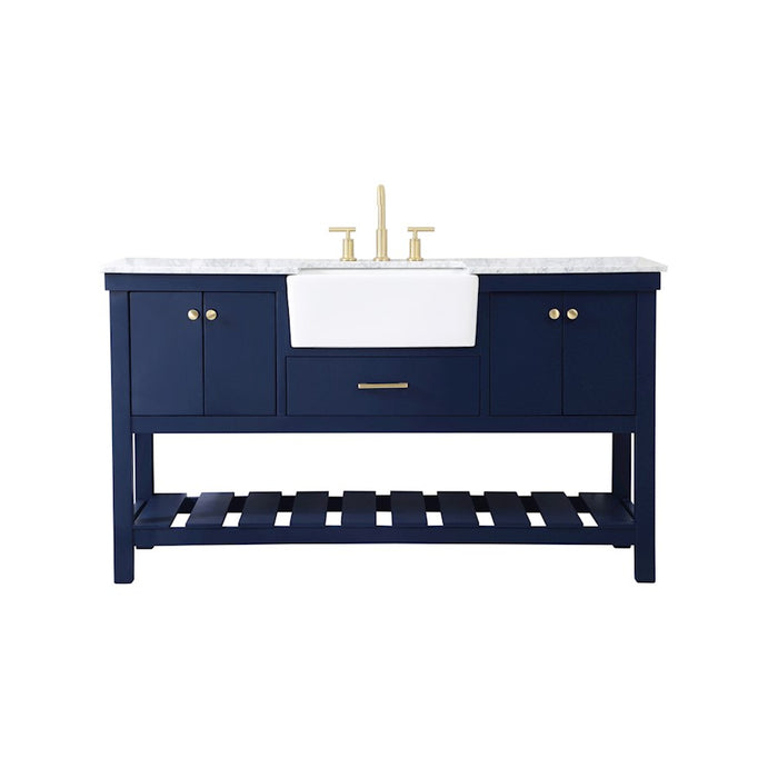 Elegant Kitchen/Bath Clement 60" Single Bathroom Vanity, Blue - VF60160BL