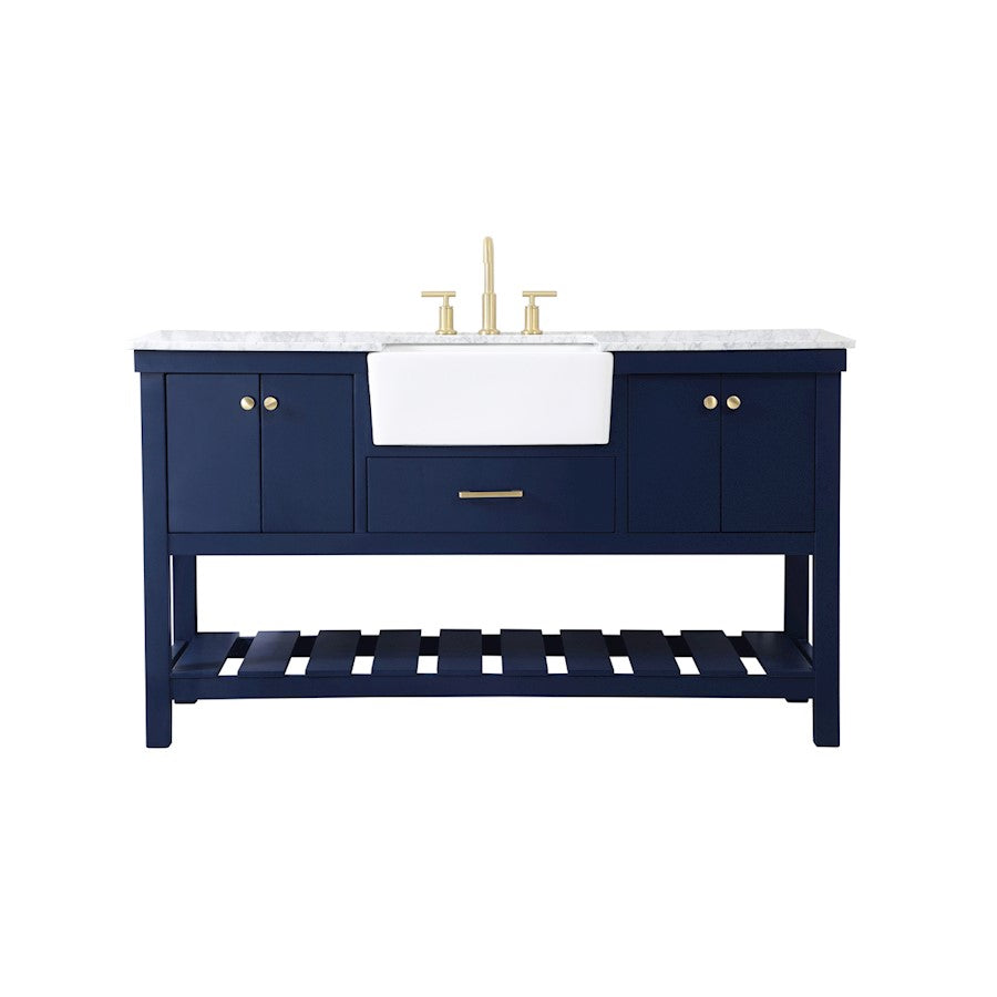 Elegant Kitchen/Bath Clement 60" Single Bathroom Vanity, Blue - VF60160BL
