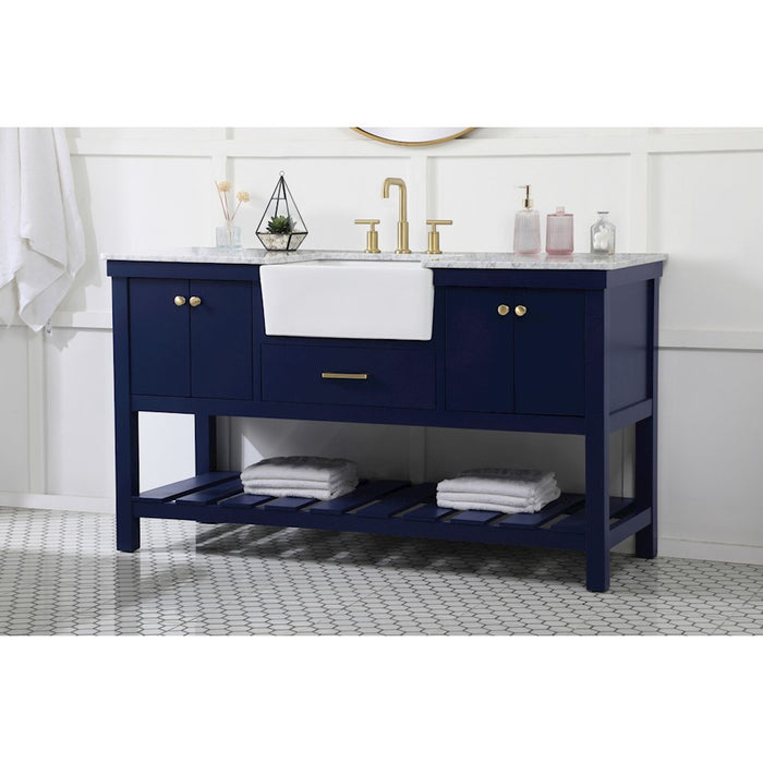 Elegant Kitchen/Bath Clement 60" Single Bathroom Vanity, Blue