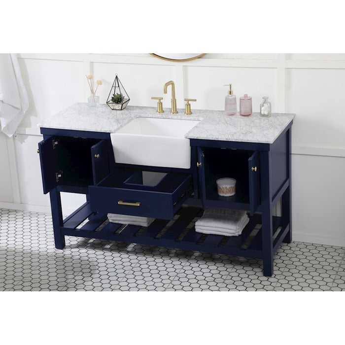 Elegant Kitchen/Bath Clement 60" Single Bathroom Vanity, Blue