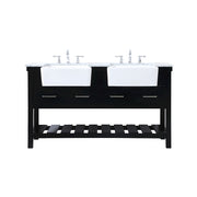 Elegant Kitchen/Bath Clement 60" Double Bathroom Vanity, Black - VF60160DBK