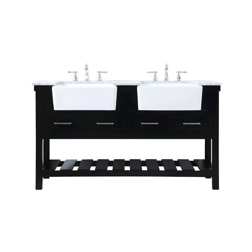 Elegant Kitchen/Bath Clement 60" Double Bathroom Vanity, Black - VF60160DBK