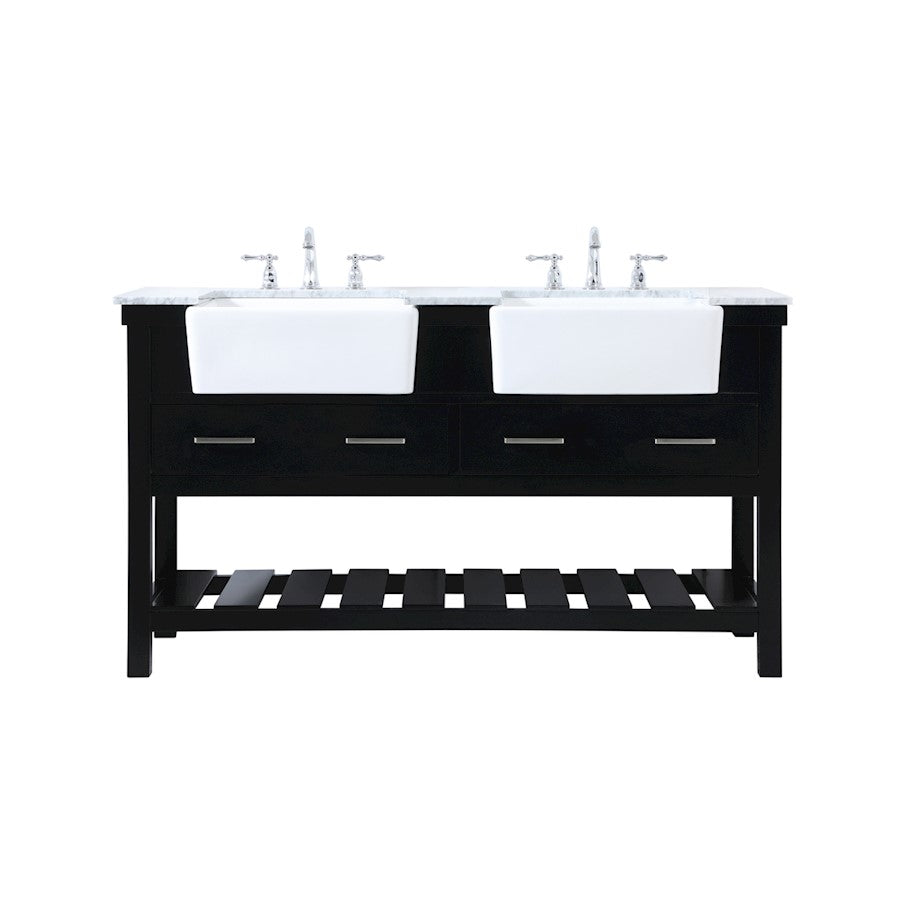 Elegant Kitchen/Bath Clement 60" Double Bathroom Vanity, Black - VF60160DBK