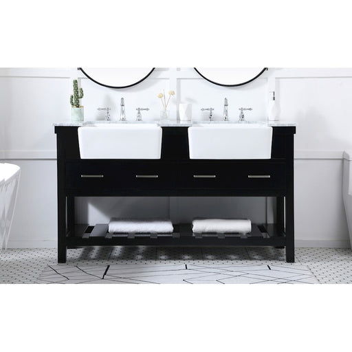 Elegant Kitchen/Bath Clement 60" Double Bathroom Vanity, Black