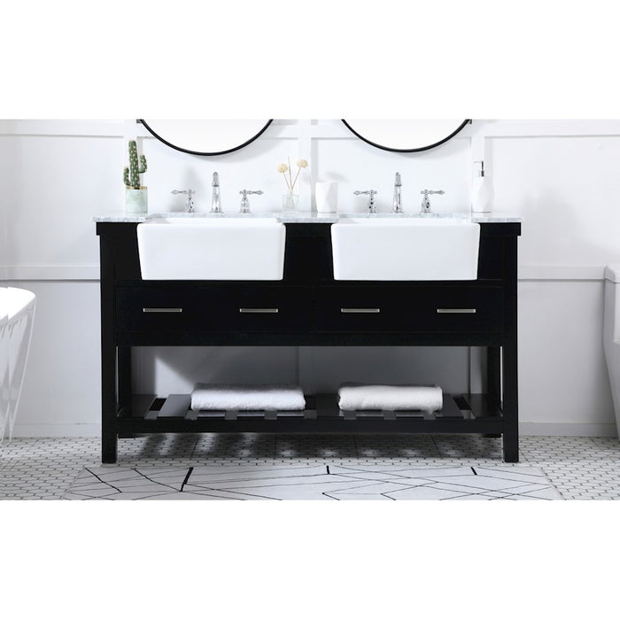 Elegant Kitchen/Bath Clement 60" Double Bathroom Vanity, Black