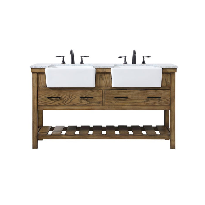 Elegant Kitchen/Bath Clement 60" Double Bathroom Vanity, Driftwood - VF60160DDW